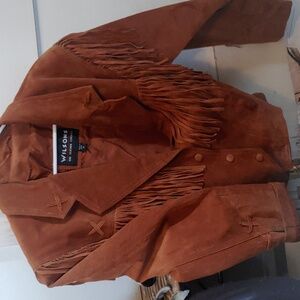 Wilson’s Vintage Leather Fringe Jacket 80s Western Cowboy Cowgirl Brown Suede.